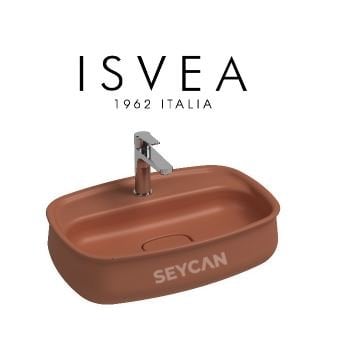 İsvea Fluido Tezgah Üstü Lavabo 60 cm  Terracotta