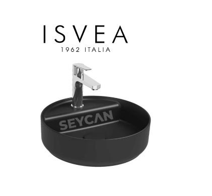 Isvea Infinity Tezgah Üstü Lavabo 42 cm Siyah