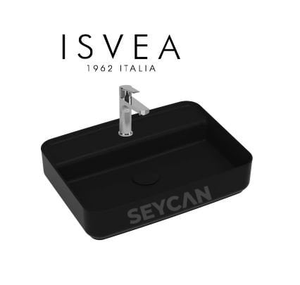 Isvea Infinity Tezgah Üstü Lavabo 55 cm Siyah