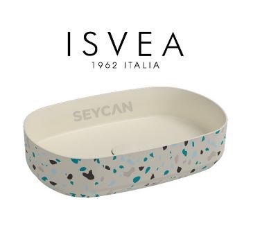 İsvea İnfinity Tezgah Üstü Lavabo 55 cm Terazzo Fildişi