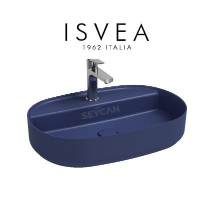 Isvea Infinity Tezgah Üstü Lavabo 60 cm İsvea Mavisi