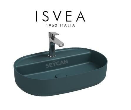 Isvea Infinity Tezgah Üstü Lavabo 60 cm Petrol Yeşili