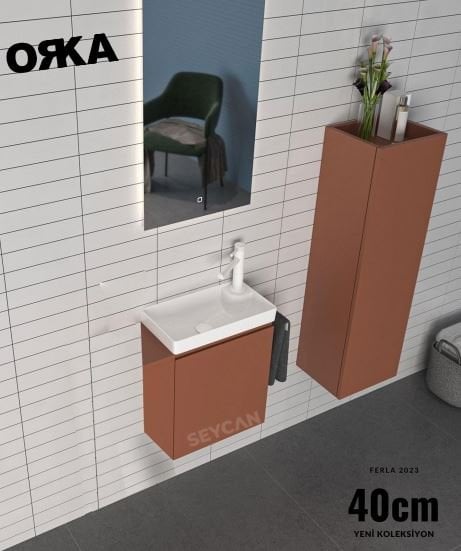 Orka Ferla 40 cm Asma Banyo Dolabı