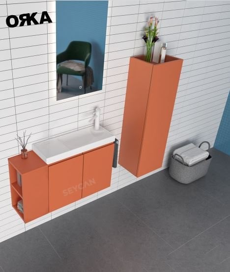 Orka Ferla 80 cm Asma Banyo Dolabı